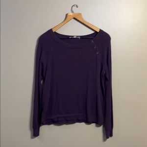 LOFT Long Sleeves Purple Sweater Small